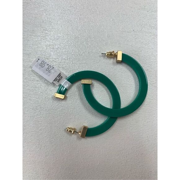 Michelle Mcdowell Women's Classic Acrylic Hoops Large Green NWT - Picture 3 of 6